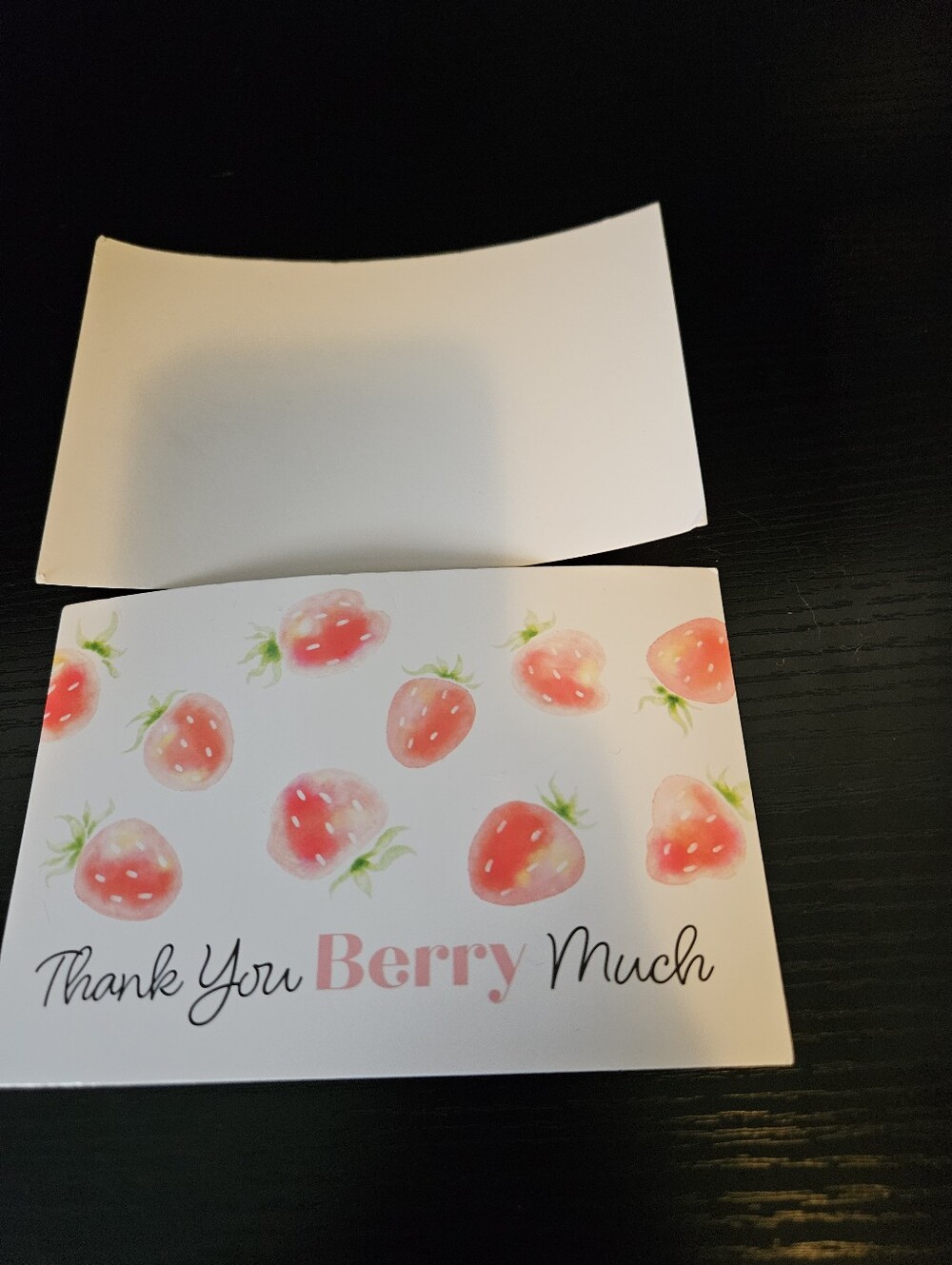 Thank You Berry Much Strawberry Note Card - Pink Red